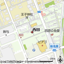 静岡県袋井市西田78周辺の地図