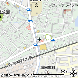兵庫県芦屋市岩園町7-2周辺の地図