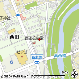 静岡県袋井市西田35周辺の地図