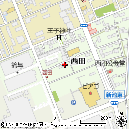 静岡県袋井市西田77-5周辺の地図