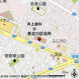 大阪府大阪市東淀川区周辺の地図