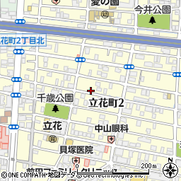 兵庫県尼崎市立花町周辺の地図