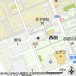 静岡県袋井市西田72周辺の地図