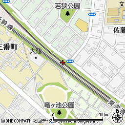 愛知県豊橋市山田町若狭周辺の地図
