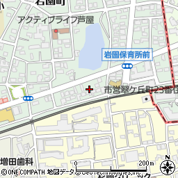 兵庫県芦屋市岩園町2周辺の地図