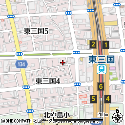 ガストハウス44 東三国店周辺の地図