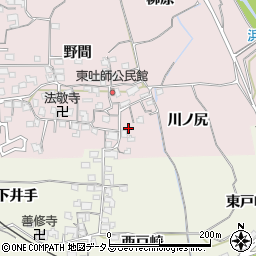 京都府木津川市吐師川ノ尻周辺の地図