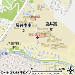 袋井高校正門周辺の地図