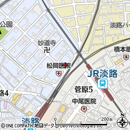 スマートコート淡路駅前周辺の地図