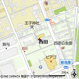 静岡県袋井市西田51周辺の地図
