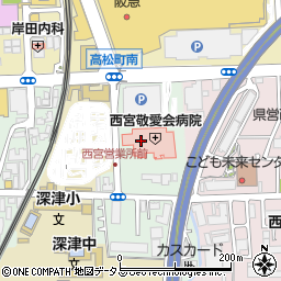 阪急バス株式会社　西宮営業所周辺の地図