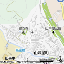 兵庫県芦屋市山芦屋町周辺の地図