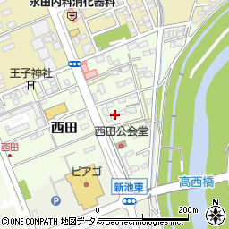 静岡県袋井市西田4周辺の地図