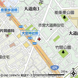 アーイユー・エキスプレスサービス　受付係り自動車・バイク陸送センター・東淀川地区周辺の地図