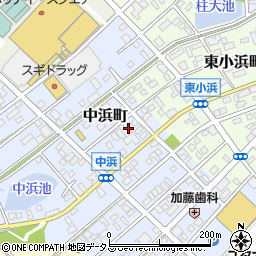 愛知県豊橋市中浜町74周辺の地図