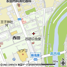 静岡県袋井市西田5周辺の地図