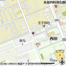 静岡県袋井市西田71周辺の地図