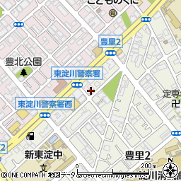 東淀川産業会館周辺の地図