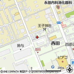 静岡県袋井市西田67周辺の地図