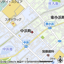 愛知県豊橋市中浜町75周辺の地図