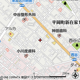 兵庫県加古川市平岡町新在家76-2周辺の地図