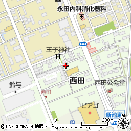 静岡県袋井市西田55-6周辺の地図