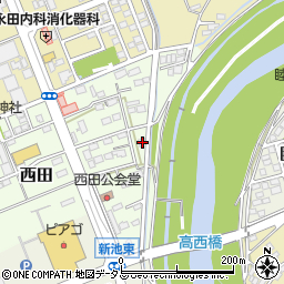 静岡県袋井市西田376周辺の地図