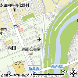 静岡県袋井市西田375周辺の地図