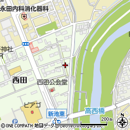 静岡県袋井市西田375周辺の地図