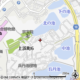 上浜ヒルズ公園周辺の地図