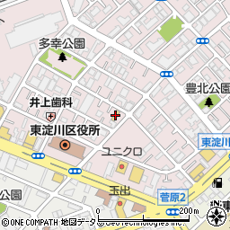 ファミリーマート豊新二丁目店周辺の地図