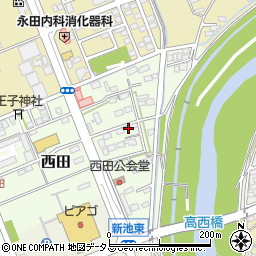 静岡県袋井市西田7周辺の地図