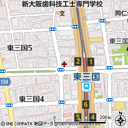 セブンイレブン大阪東三国駅北口店周辺の地図