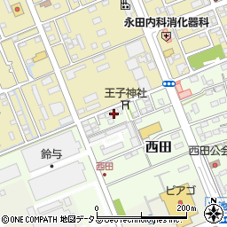 静岡県袋井市西田64周辺の地図