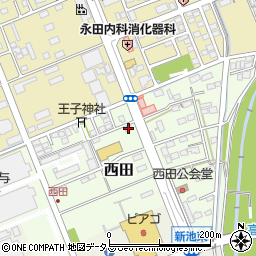 静岡県袋井市西田55-3周辺の地図