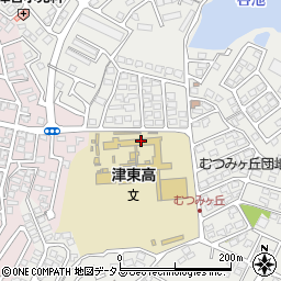 津東高校１学年職員室周辺の地図