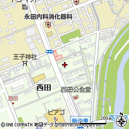 静岡県袋井市西田25周辺の地図