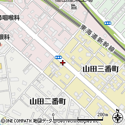 山田三番町周辺の地図