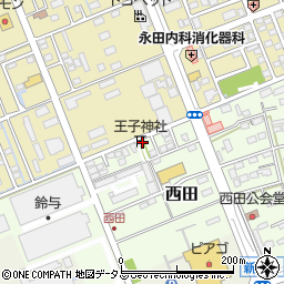 静岡県袋井市西田63-1周辺の地図