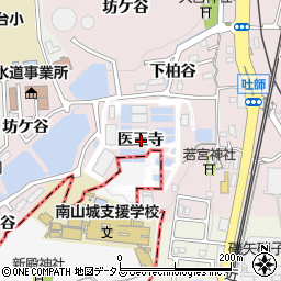 京都府木津川市吐師医王寺周辺の地図