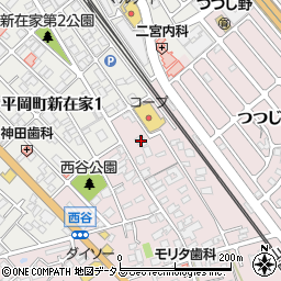 兵庫県加古川市平岡町西谷79周辺の地図