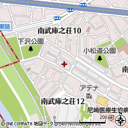 尼崎市営南武庫之荘改良住宅１０号棟周辺の地図