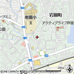 兵庫県芦屋市岩園町9-28周辺の地図