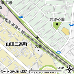 愛知県豊橋市山田町（竜ケ池）周辺の地図