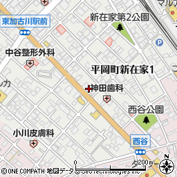 兵庫県加古川市平岡町新在家1丁目257-8周辺の地図