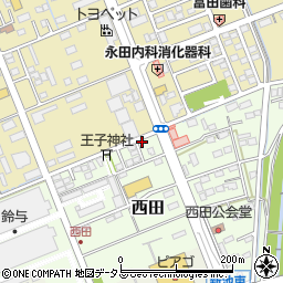静岡県袋井市西田58-3周辺の地図