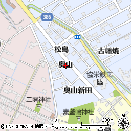 愛知県豊橋市牟呂町奥山周辺の地図