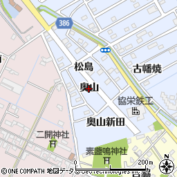 愛知県豊橋市牟呂町（奥山）周辺の地図