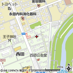 静岡県袋井市西田9周辺の地図