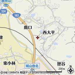 京都府木津川市鹿背山（鹿口）周辺の地図
